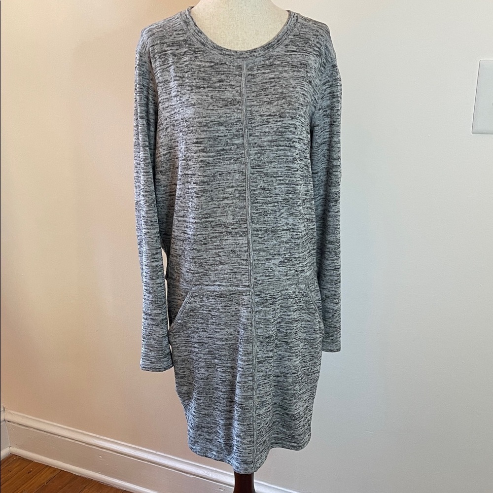 Athleta Gray Softstretch Longline Tunic Hoodie Dress M